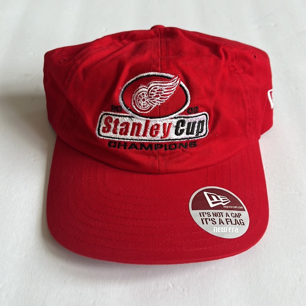 Vintage Detroit Red Wings Strapback Hat / New / 2002 Stanley Cup Champions / Era